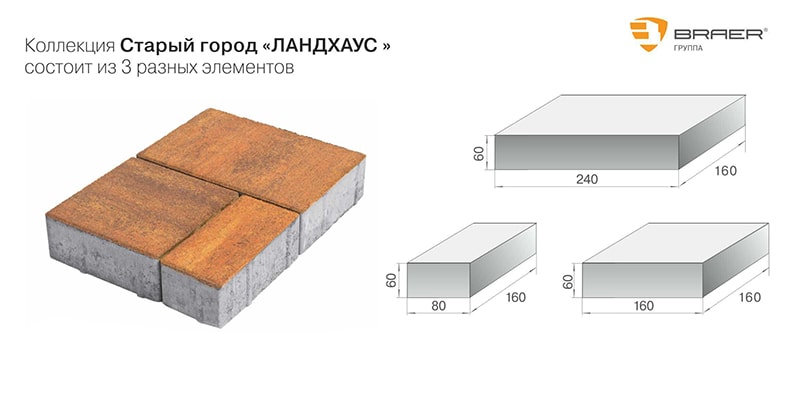Тротуарная плитка Braer Ландхаус Color Mix Туман толщина 60 — изображение 4